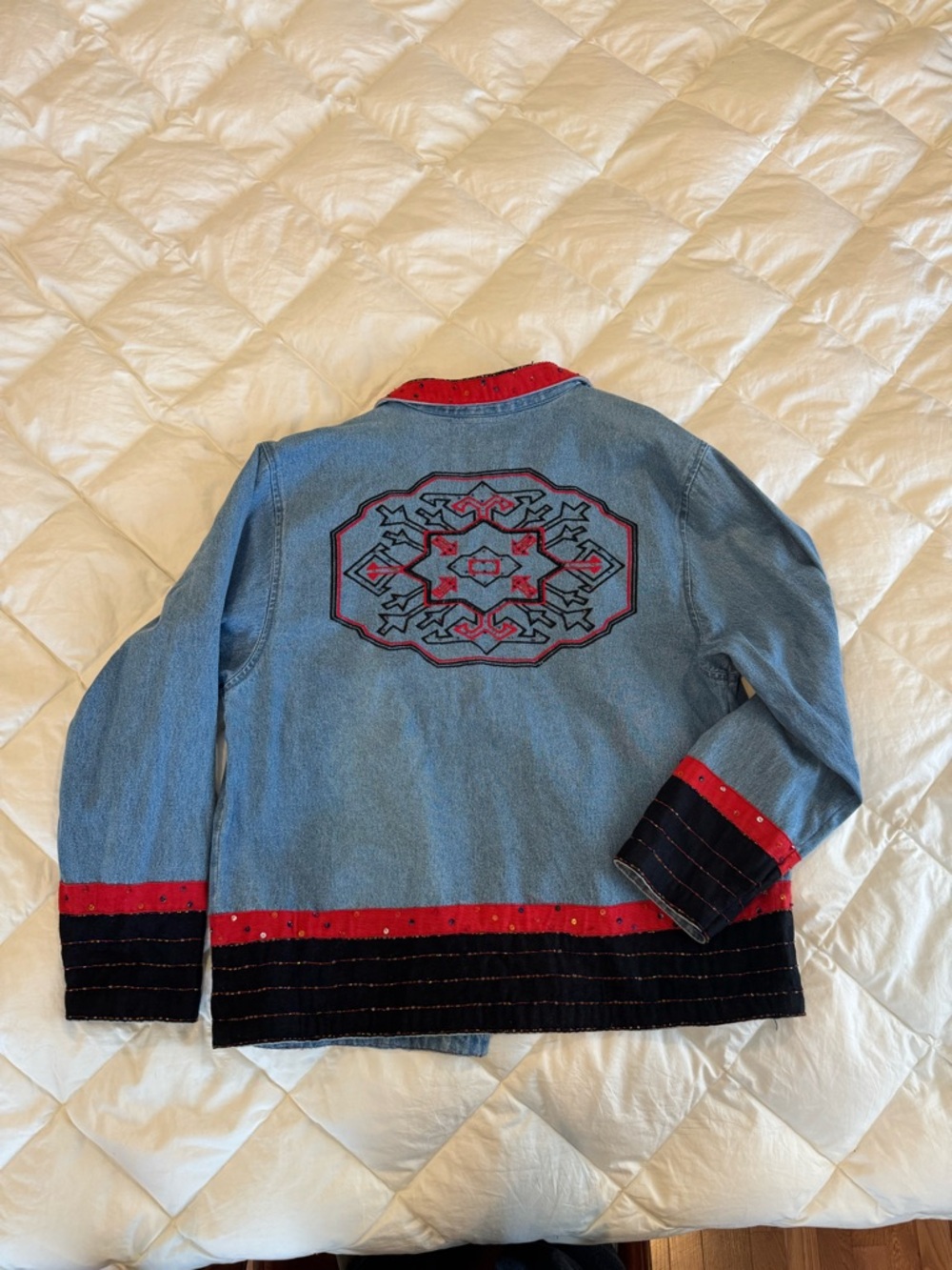 Vintage Tantrum Blues Southwest Style Denim Jacket View 3